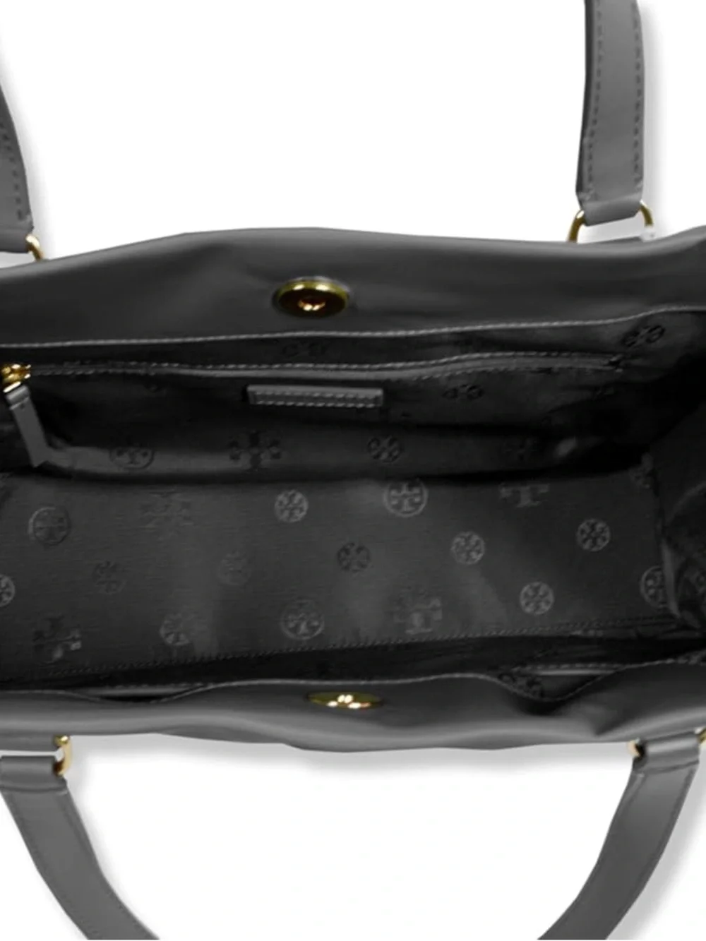 Tory Burch Black Nylon Logo Tote with Leather Handles
